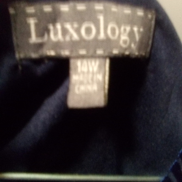 LUXOLOGY ladies blue hi-low dress. Size 14W.  NWT - Picture 2 of 11